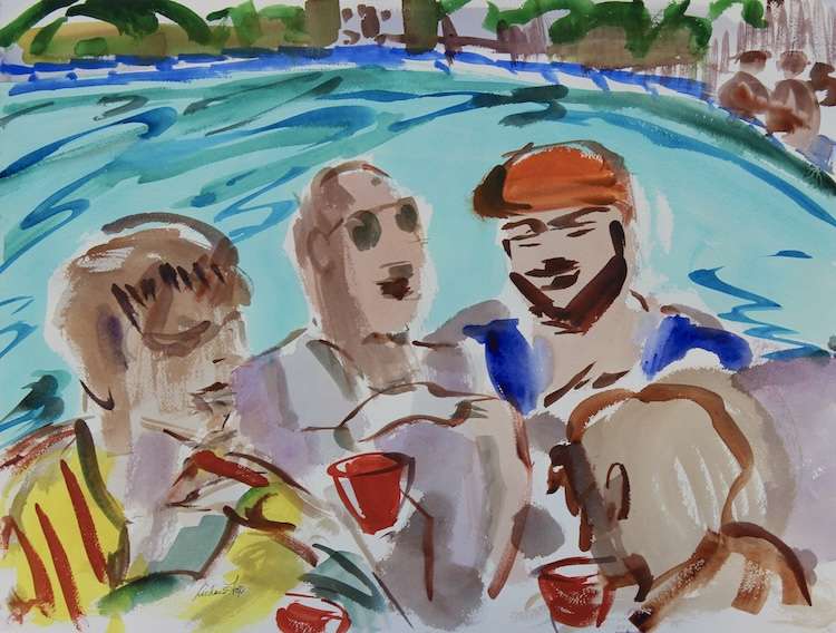 Over Drinks by the Pool